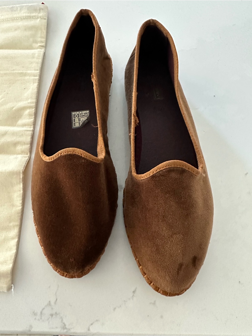 Women’s Flabulas Elinor Velvet Slip-On Loafers in Brown size 8.5